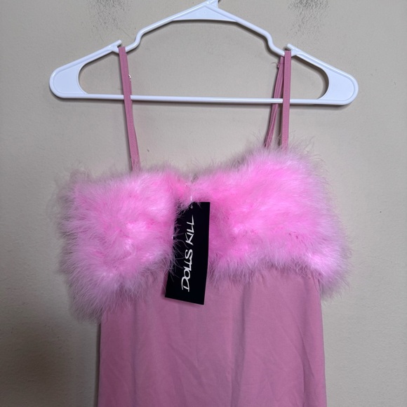 Dolls Kill Baby flirty N’ Thriving Marabou Dress - Picture 5 of 12